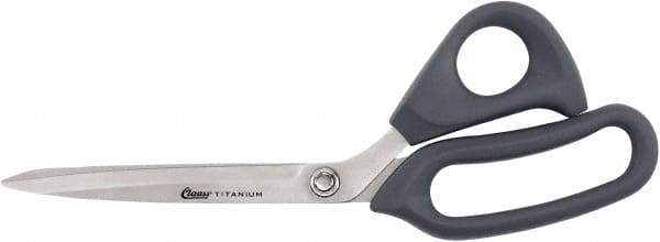 Clauss - 7" LOC, 10" OAL Titanium Shears - Flexible Plastic Bent Handle, For Paper, Fabric - Benchmark Tooling