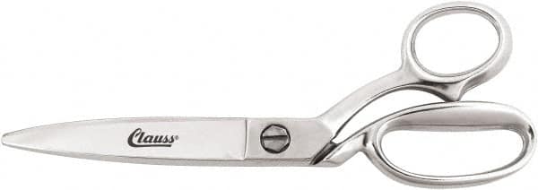 Clauss - 6" LOC, 12-1/2" OAL Steel Dubbed Trimmers - Steel Bent Handle, For Paper, Fabric - Benchmark Tooling