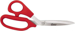 Clauss - 5" LOC, 8-1/4" OAL Stainless Steel Bent Shears - Left Hand, Offset Handle, For Paper, Fabric - Benchmark Tooling