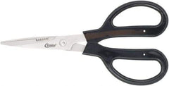 Clauss - 4" LOC, 9-1/4" OAL Stainless Steel Blunt Point Trimmers - Serrated, Plastic Handle, For Paper, Fabric - Benchmark Tooling