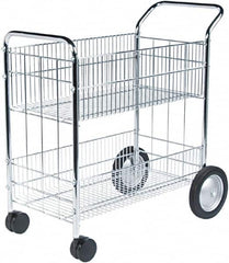 FELLOWES - 200 Lb Capacity, 21-1/2" Wide x 37-1/2" Long x 39-1/2" High Mail Cart - 1 Shelf, Steel - Benchmark Tooling
