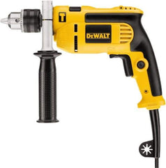 DeWALT - 120 Volt 1/2" Keyed Chuck Electric Hammer Drill - 0 to 47,600 BPM, 0 to 2,800 RPM, Reversible, Pistol Grip with Side Handle - Benchmark Tooling