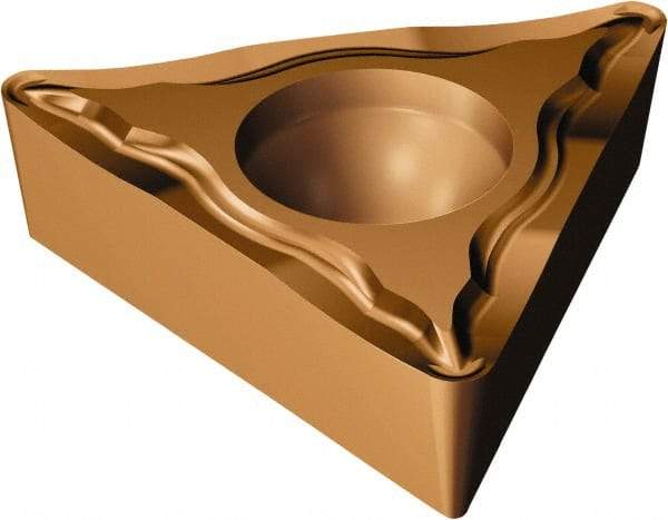 Sandvik Coromant - TCMT21.52 UM Grade 1125 Carbide Turning Insert - TiAlN/AlCr2O3 Finish, 60° Triangle, 1/4" Inscr Circle, 3/32" Thick, 1/32" Corner Radius - Benchmark Tooling