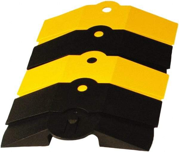 UltraTech - 1 Channel, 1 Ft Long, 3/4" Max Compatible Cable Diam, Yellow/Black ABS On Floor Cable Cover - 9-3/4" Overall Width x 1-3/8" Overall Height, 3" Channel Width x 3/4" Channel Height - Benchmark Tooling