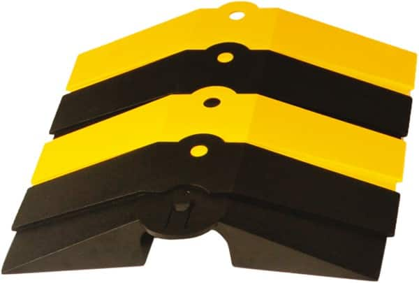 UltraTech - 1 Channel, 1 Ft Long, 1-1/2" Max Compatible Cable Diam, Yellow/Black ABS On Floor Cable Cover - 13-5/8" Overall Width x 2-1/8" Overall Height, 3" Channel Width x 1-1/2" Channel Height - Benchmark Tooling