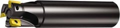 Sandvik Coromant - 1/2" Cut Diam, 5.8mm Max Depth of Cut, 3/8" Shank Diam, 120mm OAL, Indexable Square Shoulder End Mill - 390R-070204E-ML Inserts, Cylindrical Shank, 90° Lead Angle, Through Coolant, Series CoroMill 390 - Benchmark Tooling