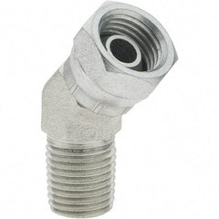 Value Collection - Steel Industrial Pipe 45° Elbow Swivel Adapter - FNPSM x MNPTF - Benchmark Tooling