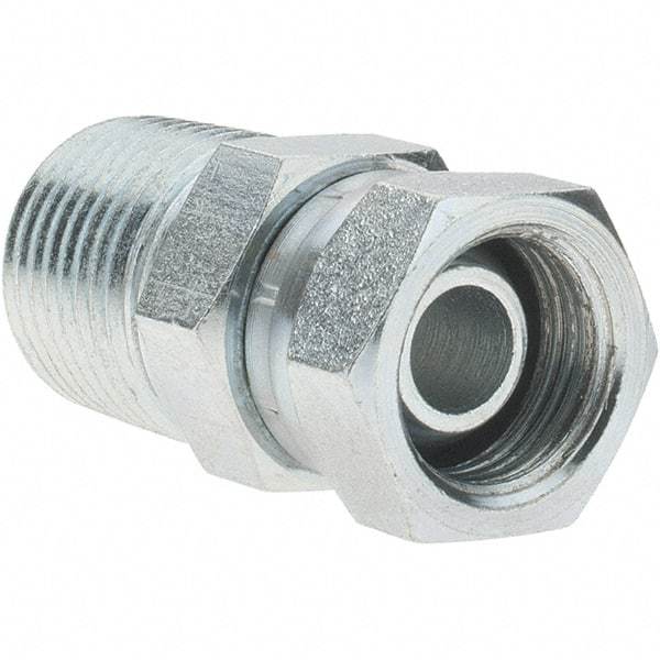 Value Collection - Steel Industrial Pipe Straight Swivel Adapter - FNPSM x MNPTF - Benchmark Tooling