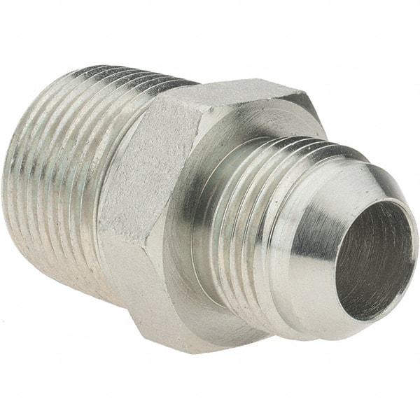 Value Collection - 3/4" Tube OD, 37° Steel Flared Tube Male Connector - 1-11-1/2 NPTF, Flare x MNPTF Ends - Benchmark Tooling