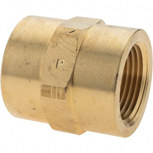 Parker - 3/4 Female Thread, Brass Industrial Pipe Coupling - FNPTF, 1,000 psi - Benchmark Tooling