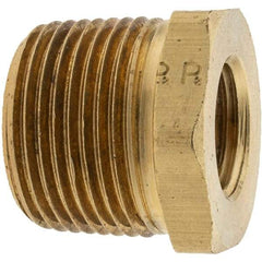 Parker - 3/4 Male Thread x 3/8 Female Thread, Brass Industrial Pipe Hex Bushing - MNPTF x FNPTF, 1,000 psi - Benchmark Tooling