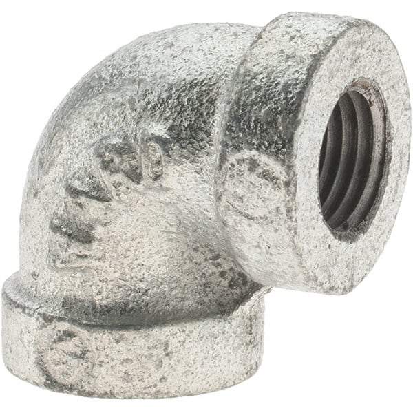 Value Collection - Class 150, 1/4" Galvanized Pipe 90° Elbow - Threaded, Malleable Iron - Benchmark Tooling