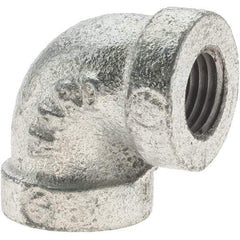 Value Collection - Class 150, 1/4" Galvanized Pipe 90° Elbow - Threaded, Malleable Iron - Benchmark Tooling