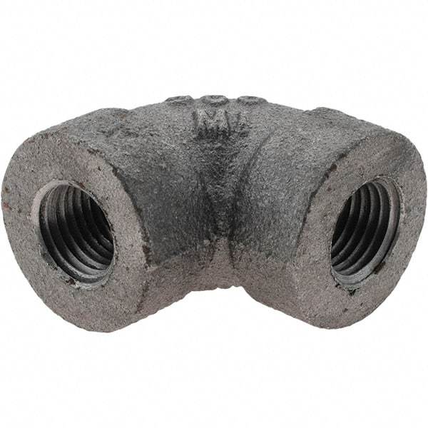 Value Collection - Size 1/4", Class 300, Malleable Iron Black Pipe 90° Elbow - 300 psi, Threaded End Connection - Benchmark Tooling