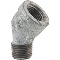 Value Collection - Class 150, 1/2" Galvanized Pipe 45° Street Elbow - Threaded, Malleable Iron - Benchmark Tooling