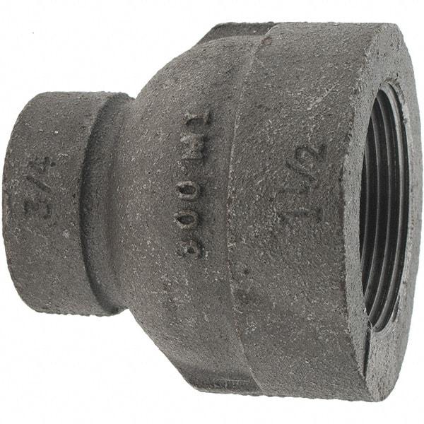 Value Collection - Class 300, 1-1/2 x 3/4" Black Pipe Reducing Coupling - Threaded, Malleable Iron - Benchmark Tooling