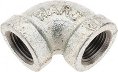 Value Collection - Class 150, 3/8" Galvanized Pipe 90° Elbow - Threaded, Malleable Iron - Benchmark Tooling