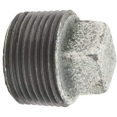Value Collection - Class 150, 1" Galvanized Pipe Square Plug - Threaded, Malleable Iron - Benchmark Tooling