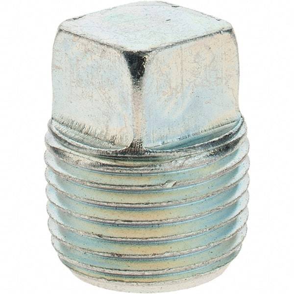 Value Collection - Class 150, 1/2" Galvanized Pipe Square Plug - Threaded, Malleable Iron - Benchmark Tooling