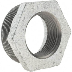 Value Collection - Class 150, 2 x 1-1/4" Galvanized Pipe Hex Bushing - Threaded, Malleable Iron - Benchmark Tooling