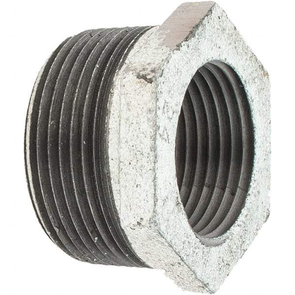Value Collection - Class 150, 1-1/4 x 1" Galvanized Pipe Hex Bushing - Threaded, Malleable Iron - Benchmark Tooling