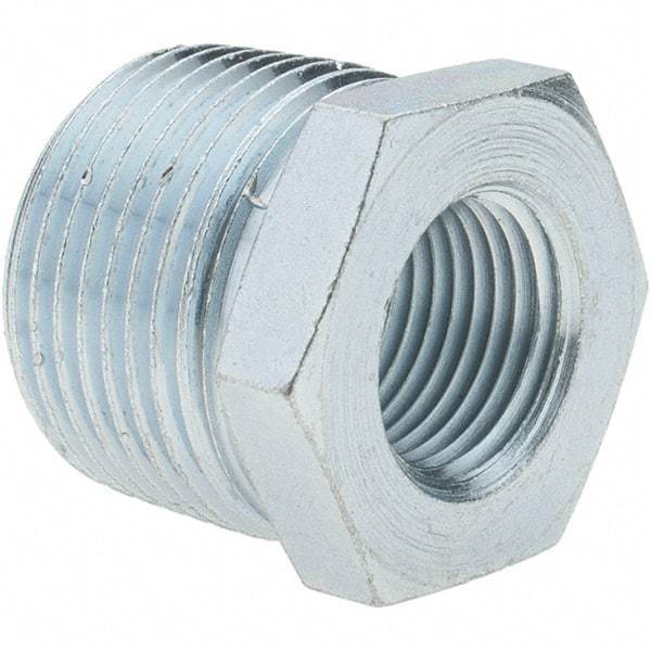Value Collection - Class 150, 3/4 x 3/8" Galvanized Pipe Hex Bushing - Threaded, Malleable Iron - Benchmark Tooling