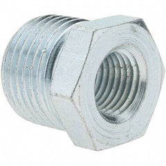 Value Collection - Class 150, 1/2 x 1/4" Galvanized Pipe Hex Bushing - Threaded, Malleable Iron - Benchmark Tooling