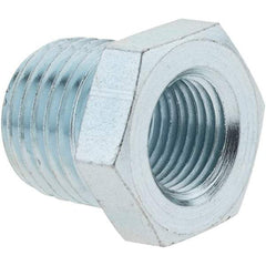Value Collection - Class 150, 1/4 x 1/8" Galvanized Pipe Hex Bushing - Threaded, Malleable Iron - Benchmark Tooling