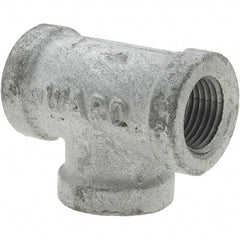 Value Collection - Class 150, 1/2" Galvanized Pipe Tee - Threaded, Malleable Iron - Benchmark Tooling