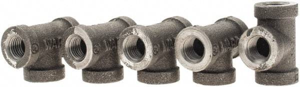Value Collection - Size 1/4", Class 150, Malleable Iron Black Pipe Tee - 150 psi, Threaded End Connection - Benchmark Tooling
