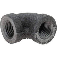 Value Collection - Size 1/4", Class 150, Malleable Iron Black Pipe 90° Elbow - 150 psi, Threaded End Connection - Benchmark Tooling