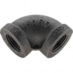 Value Collection - Size 1/2", Class 150, Malleable Iron Black Pipe 90° Elbow - 150 psi, Threaded End Connection - Benchmark Tooling