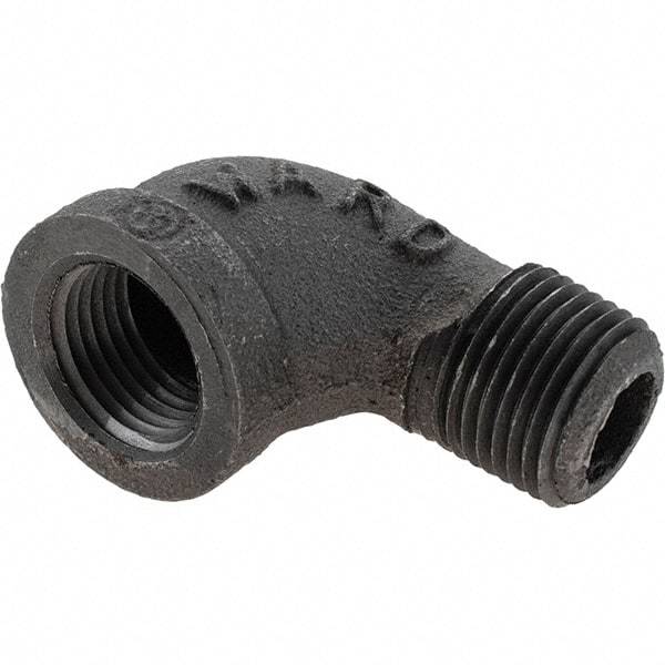 Value Collection - Size 1/2", Class 150, Malleable Iron Black Pipe 90° Street Elbow - 150 psi, Threaded End Connection - Benchmark Tooling