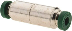 Parker - 1/8" Outside Diam, Nickel Plated Brass Push-to-Connect Tube Union - 300 Max psi, Tube to Tube Connection, Nitrile O-Ring - Benchmark Tooling