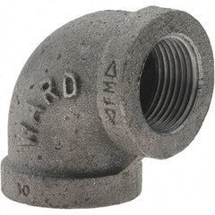 Value Collection - Size 3/4", Class 150, Malleable Iron Black Pipe 90° Elbow - 150 psi, Threaded End Connection - Benchmark Tooling
