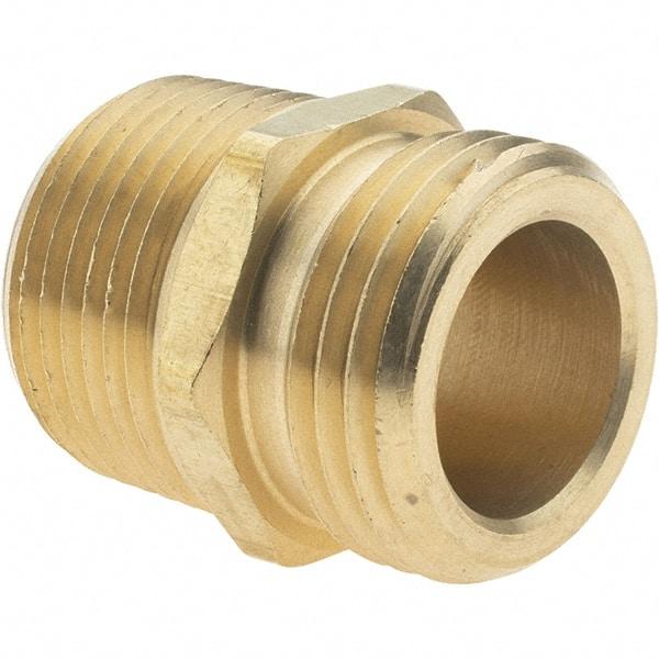 Value Collection - 3/4 x 3/4 Garden Hose Adapter - Brass, Male Hose to Male Pipe Connector - Benchmark Tooling