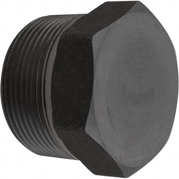 Value Collection - Size 1-1/2", Class 3,000, Forged Carbon Steel Black Pipe Hex Plug - NPT End Connection - Benchmark Tooling