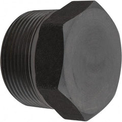 Value Collection - Size 1-1/2", Class 3,000, Forged Carbon Steel Black Pipe Hex Plug - NPT End Connection - Benchmark Tooling