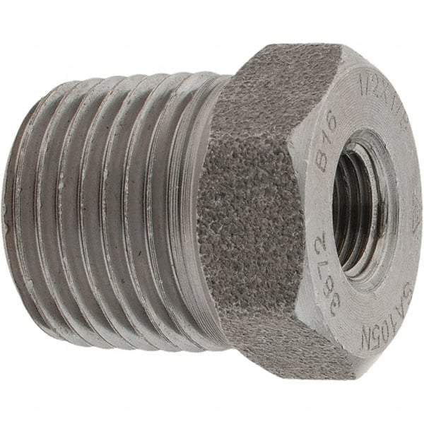Value Collection - Size 1/2 x 1/8", Class 3,000, Forged Carbon Steel Black Pipe Bushing - NPT End Connection - Benchmark Tooling