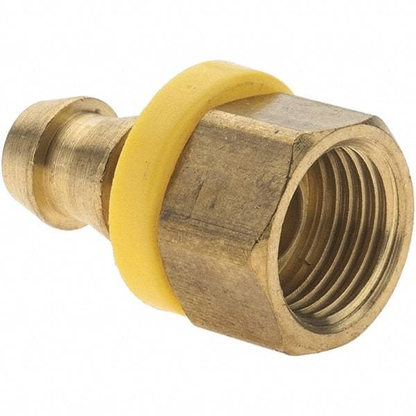 Value Collection - 3/8" ID 3/8 UNF Barbed Push On Inverted Female Rigid Fitting - Brass - Benchmark Tooling