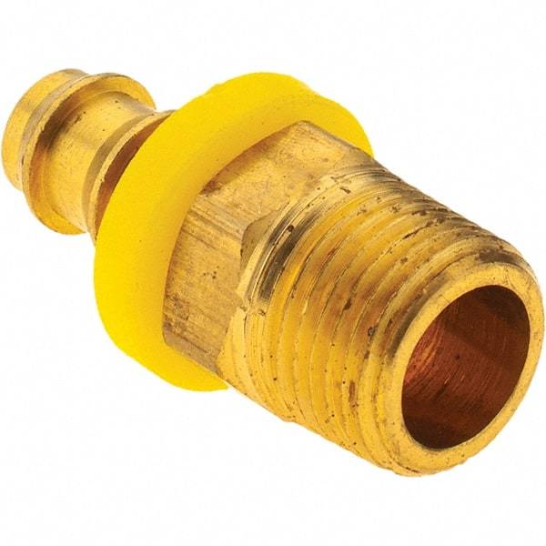 Value Collection - 3/8" ID 3/8 NPT Barbed Push On Male Fitting - Brass - Benchmark Tooling