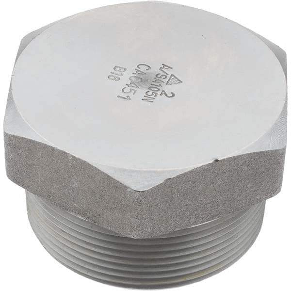 Value Collection - Size 2", Class 3,000, Forged Carbon Steel Black Pipe Hex Plug - NPT End Connection - Benchmark Tooling