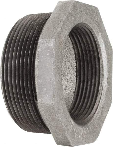 Value Collection - Size 1 x 1/4", Class 150, Malleable Iron Black Pipe Hex Bushing - 150 psi, Threaded End Connection - Benchmark Tooling