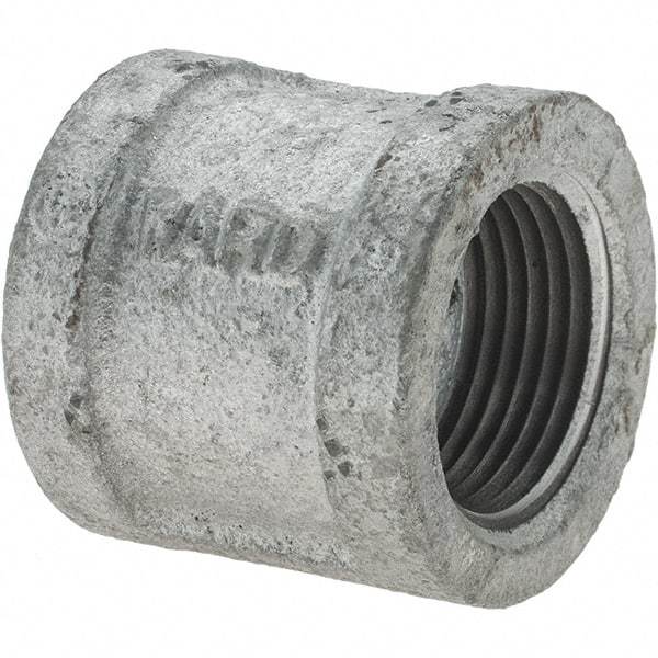 Value Collection - Class 150, 1" Galvanized Pipe Coupling (Right Hand) - Threaded, Malleable Iron - Benchmark Tooling
