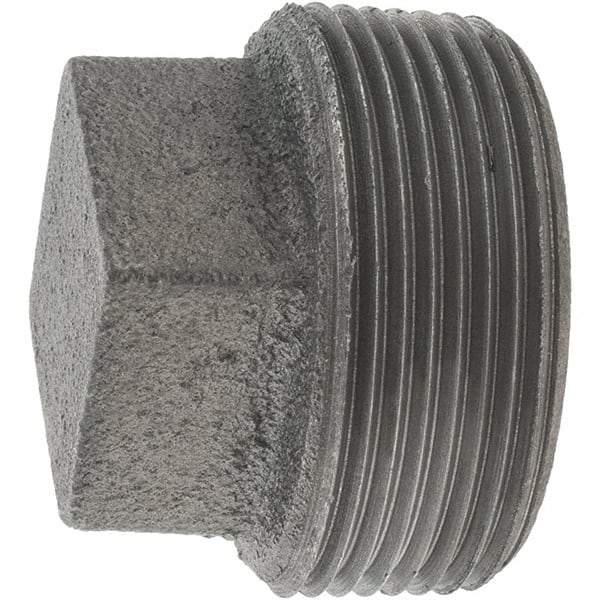 Value Collection - Size 1-1/2", Class 150, Malleable Iron Black Pipe Square Plug - 150 psi, Threaded End Connection - Benchmark Tooling