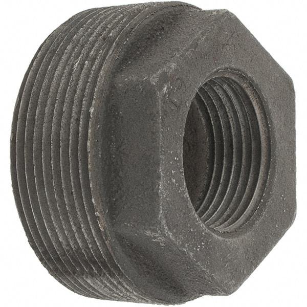 Value Collection - Size 2 x 1", Class 150, Malleable Iron Black Pipe Hex Bushing - 150 psi, Threaded End Connection - Benchmark Tooling