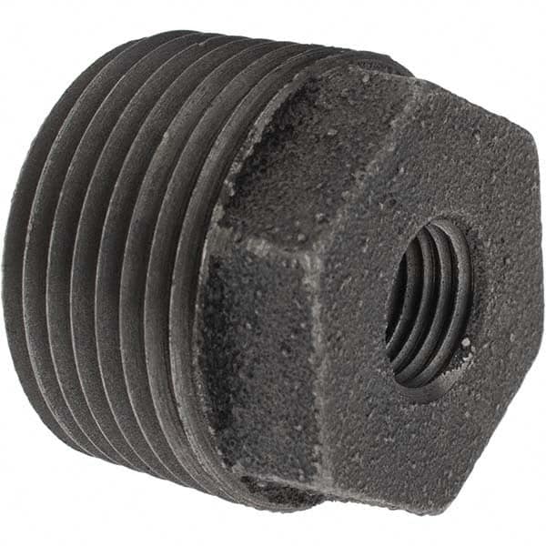 Value Collection - Class 150, 1 x 1/4" Black Pipe Hex Bushing - Threaded, Malleable Iron - Benchmark Tooling