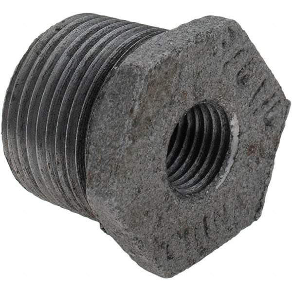 Value Collection - Size 3/4 x 1/4", Class 150, Malleable Iron Black Pipe Hex Bushing - 150 psi, Threaded End Connection - Benchmark Tooling