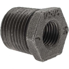 Value Collection - Size 1/2 x 1/4", Class 150, Malleable Iron Black Pipe Hex Bushing - 150 psi, Threaded End Connection - Benchmark Tooling