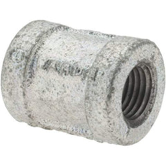 Value Collection - Class 150, 1/4" Galvanized Pipe Coupling (Right Hand) - Threaded, Malleable Iron - Benchmark Tooling